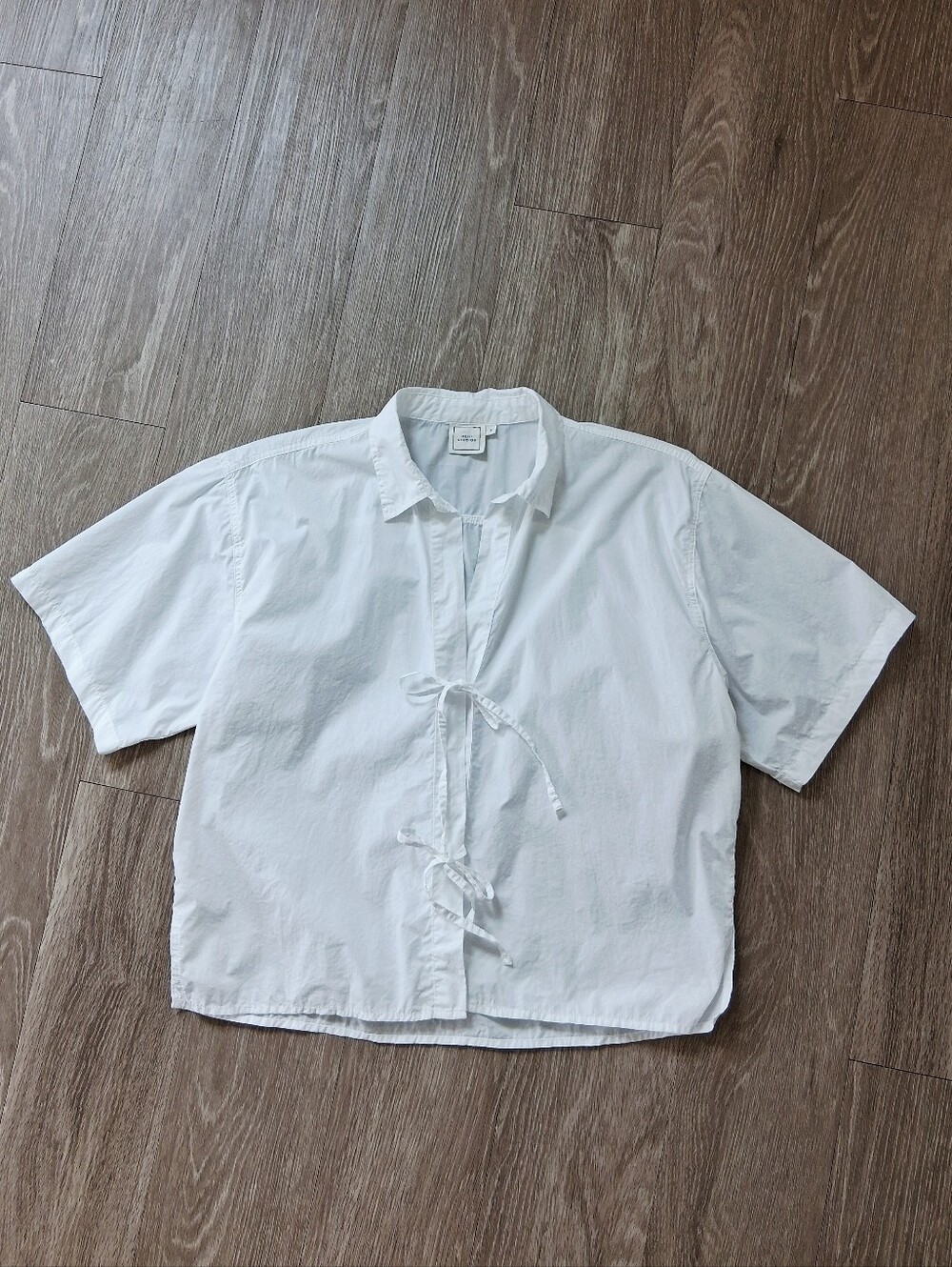 Deiji Studios Tie Up Shirt White Organic Cotton Poplin - Picture 8 of 16